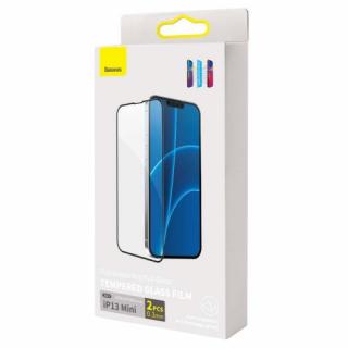 Baseus iPhone 13 mini 0.3 mm Full-screen Full-glass Anti-blue light Tempered Glass (2pcs/pack+Pasting Artifact) čierna (SGQP010301)