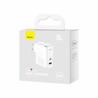 Baseus Travel Charger GaN5 Pro Quick wall charger C+U, PD3.0, QC4.0 +, AFC, 100W EU biela (CCGP090202)