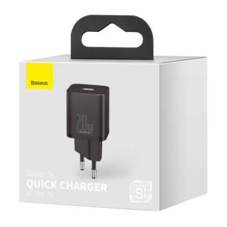 Baseus Travel Charger set Super Si 1C PD Fast charger 20W EU čierna (CCSUP-B01)