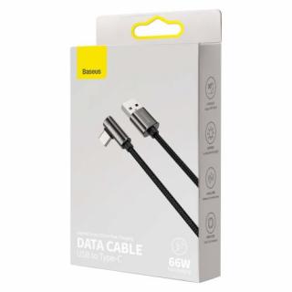 Baseus Type-C Legend Series Elbow Fast Charging Data cable with 90 degree rotated charging head 66W 1m čierna (CATCS-B01)