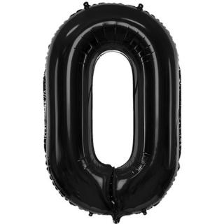 Fóliový balón narodeninové číslo 0, čierny 102cm