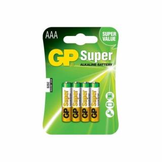 GP Battery (AAA) Alkaline SUPER LR03/AAA 24A-U4, (4 batteries / blister) 1.5V