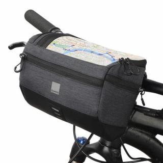 SAHOO Bicycle Bag Road Bicycle Front Handlebar Bag with Map Window, vodeodolné, 2L, čierna