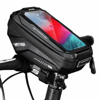 WILDMAN Bicycle Bag X1 Road Bicycle On-Handlebar Bag with Transparent Phone Case 4.7-6.7 inch, vodeodolné, 1L, čierna