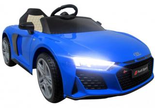 Detské elektrické autíčko Megacar Audi R8 Sport, kolesá EVA pena, rádio USB, MP3, diaľkové ovládanie, kožená sedačka , 2x35W, 12V, modrá