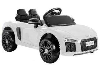 Detské elektrické autíčko Megacar Audi R8 Spyder, 2x45W, 2x6V 4,5Ah, biele