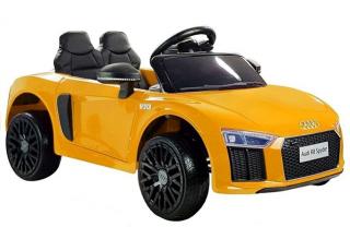 Detské elektrické autíčko Megacar Audi R8 Spyder, 2x45W, 2x6V 4,5Ah, žlté