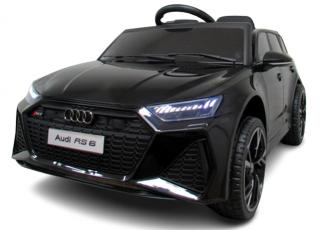 Detské elektrické autíčko Megacar Audi RS6 GT, diaľkové ovládanie, EVA kolesá, rádio USB + MP3, 2x35W, 1x12V 4,5Ah, čierne