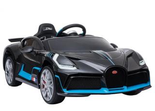 Detské elektrické autíčko Megacar Bugatti Divo, 2x45W, 12V 7Ah, čierne lakované