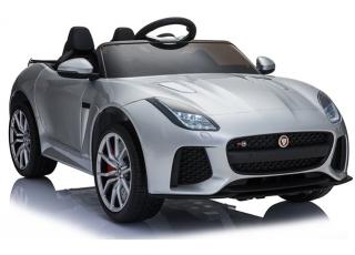 Detské elektrické autíčko Megacar Jaguar F-Type, 2 x 45 W, 1 x 12V 4,5Ah, strieborné lakované