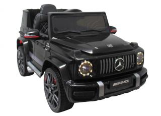 Detské elektrické autíčko Megacar Mercedes G63, kolesá EVA pena, rádio USB, MP3, diaľkové ovládanie, kožená sedačka , 2x35W, 12V, čierna