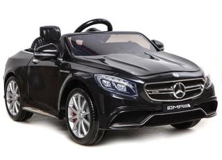 Detské elektrické autíčko Megacar Mercedes S63 AMG, 2x45W, 12V 7Ah, čierne lakované