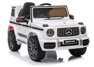 Detské elektrické autíčko SUV Megacar Mercedes G63 AMG, 2x45W, 12V 4,5Ah, biele, BBH-002