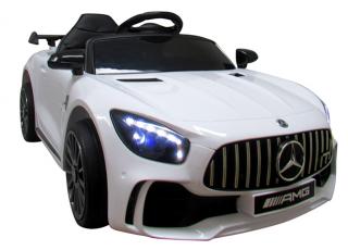 Detské športové elektrické autíčko Megacar MERCEDES GTR-S, diaľkové ovládanie, rádio USB + MP3, 2 x 35 W, 12V, biele (detské elektrické autíčko )