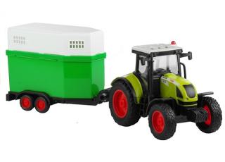 LEANTOYS Farmland detský traktor s pohonom s prívesom na koňa, 37,5 cm