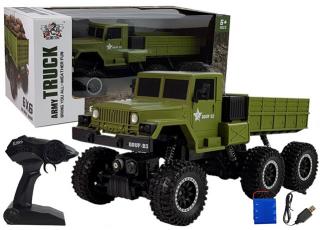 LEANTOYS Road Crawler vojenské nákladné auto, 2,4Ghz, 6x6