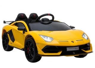 Športové detské elektrické autíčko Megacar Lamborghini Aventador, 2x45W, 12V 7Ah, žlté