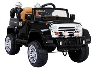 Terénne elektrické autíčko Megacar Jeep JJ245, 2x45W, 2x6V 4Ah, čierny