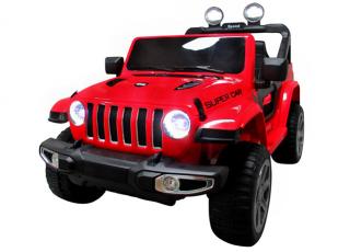 Terénne elektrické autíčko Megacar JEEP XM4 4x4 veľký s USB, MP3, 4 x 35 W, 12V, diaľkové ovládanie, červená (detské elektrické autíčko )