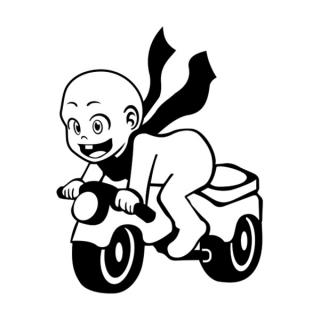 Samolepka bábätko na motorke na auto a motorku, tuning nálepka (4760)