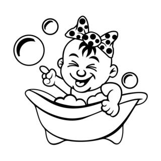 Samolepka bábätko v mydlinkách na auto a motorku, tuning nálepka (22321)
