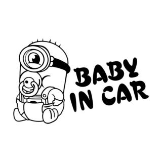 Samolepka baby in car na auto a motorku, tuning nálepka (2469)