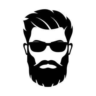 Samolepka barbe hipster na auto a motorku, tuning nálepka (25132)