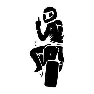 Samolepka biker ukazuje fuck off na auto a motorku, tuning nálepka (5263)