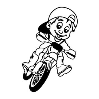 Samolepka chlapec na krosce na auto a motorku, tuning nálepka (22557)