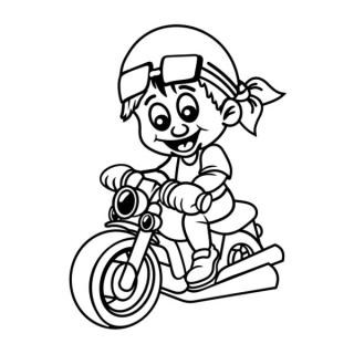 Samolepka chlapec na mašine na auto a motorku, tuning nálepka (22558)