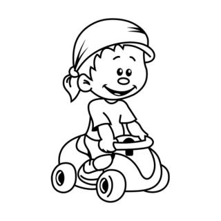 Samolepka chlapec v autíčku na auto a motorku, tuning nálepka (4689)