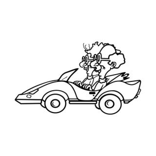 Samolepka dedo s babi v aute na auto a motorku, tuning nálepka (25194)