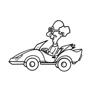 Samolepka dedo v aute na auto a motorku, tuning nálepka (25193)