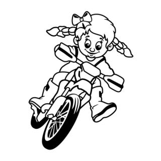 Samolepka holčina na krosce na auto a motorku, tuning nálepka (22556)