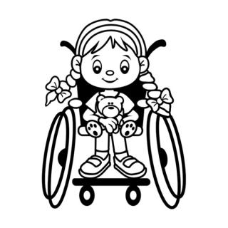 Samolepka holka vozíčkárka na auto a motorku, tuning nálepka (2168)