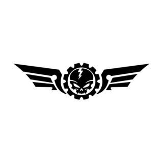 Samolepka lebka s krídlami na auto a motorku, tuning nálepka (2663)