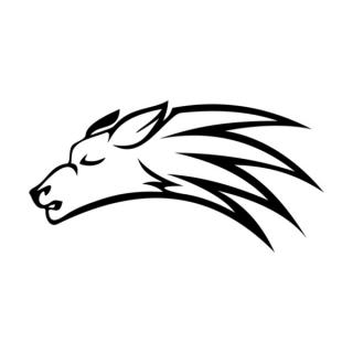 Samolepka logo hlavy vlka na auto a motorku, tuning nálepka (3697)