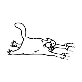 Samolepka mačka s pazúriky na auto a motorku, tuning nálepka (2624)