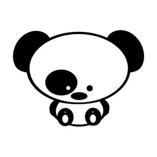 Samolepka malá panda na auto a motorku, tuning nálepka (4583)