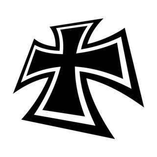 Samolepka maltézský kříž na auto a motorku, tuning nálepka (3774)