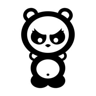 Samolepka nahnevaná panda na auto a motorku, tuning nálepka (2610)