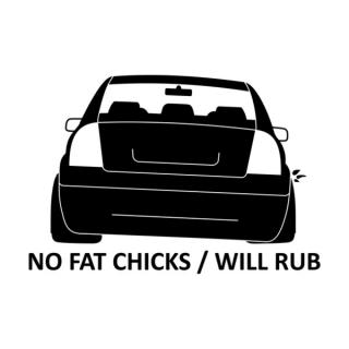 Samolepka No fat chicks na auto a motorku, tuning nálepka (6234)