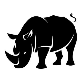 Samolepka nosorožec na auto a motorku, tuning nálepka (5545)