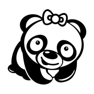 Samolepka pandí mláďa na auto a motorku, tuning nálepka (4585)