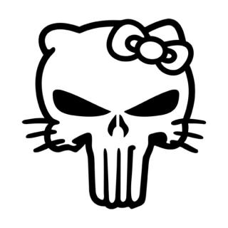 Samolepka Punisher Kitty na auto a motorku, tuning nálepka (2706)