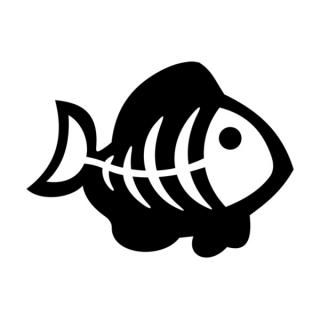 Samolepka rybka s kostí na auto a motorku, tuning nálepka (2857)
