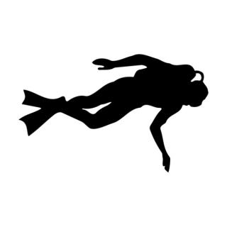 Samolepka silueta potápač na auto a motorku, tuning nálepka (3772)
