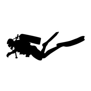 Samolepka silueta potápač na auto a motorku, tuning nálepka (5113)