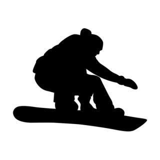 Samolepka silueta snowboard na auto a motorku, tuning nálepka (3281)
