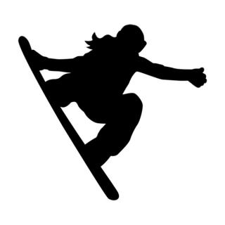 Samolepka silueta snowboard na auto a motorku, tuning nálepka (3282)